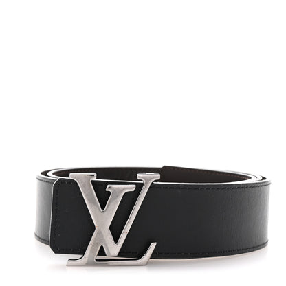Louis Vuitton Calfskin 40mm LV Initiales Reversible Belt 90 36 Black Dark Brown 1 of 5