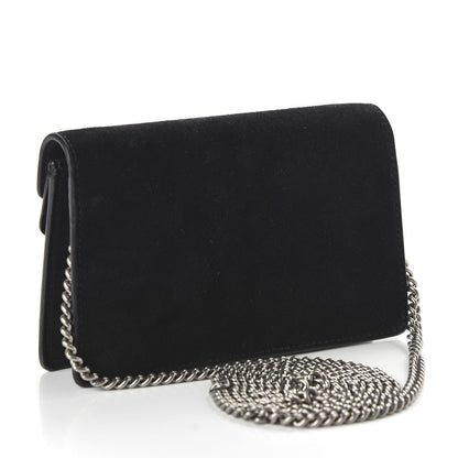 Gucci Suede Super Mini Dionysus Shoulder Bag Black 2 of 10