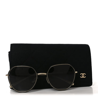 Chanel Metal Polarized Round Sunglasses 4251-J Gold Black 7 of 7