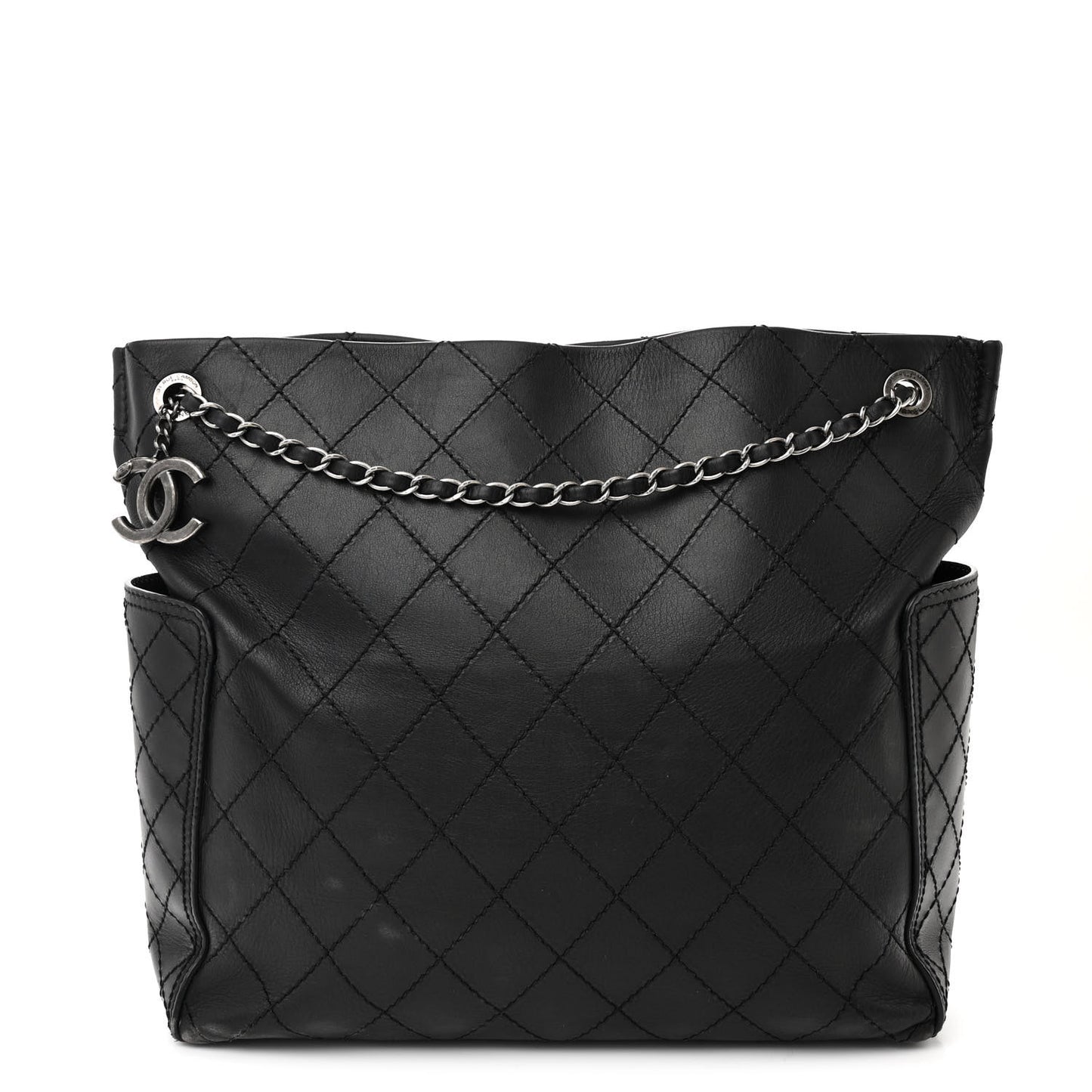 Calfskin CC Pocket Hobo Black