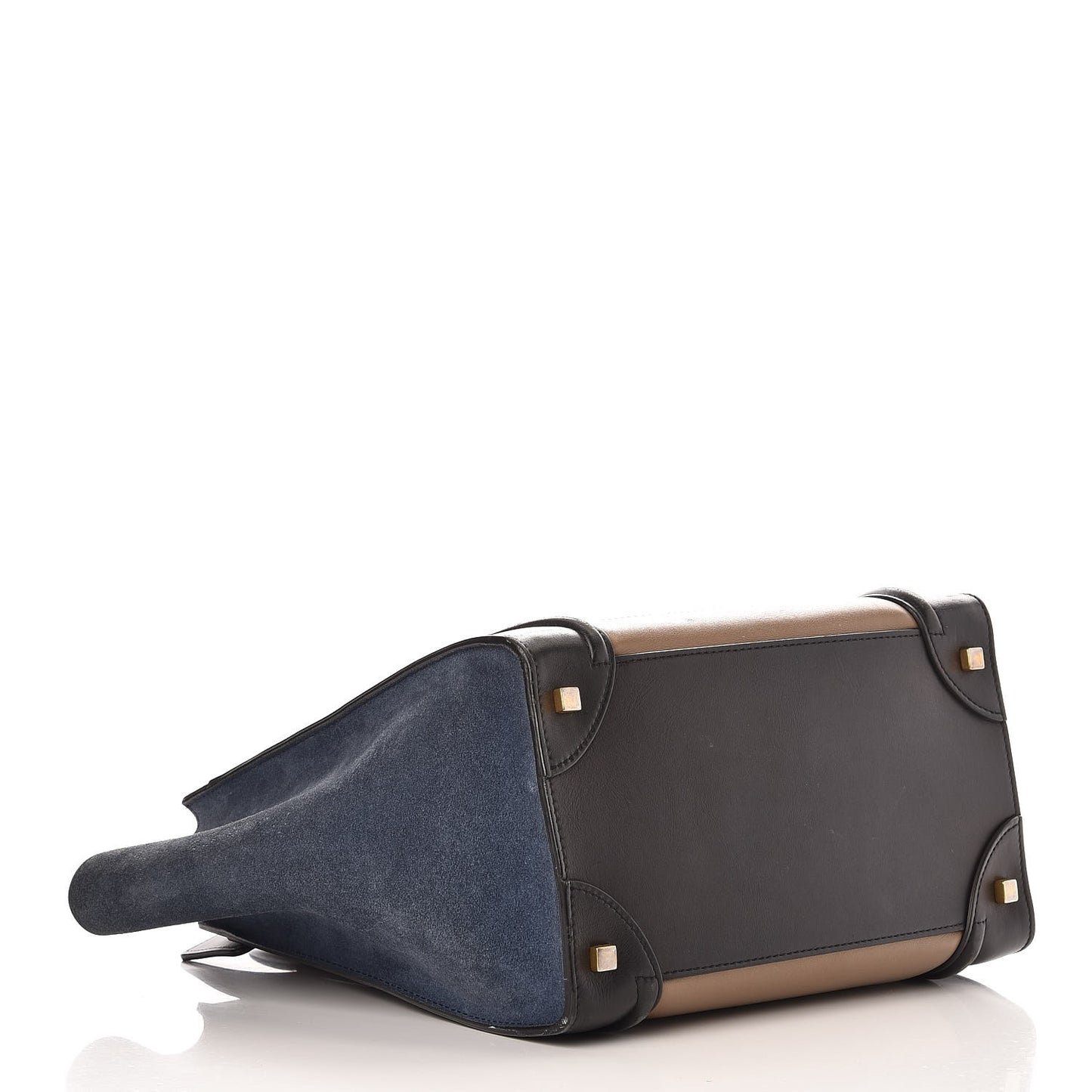 Smooth Calfskin Suede Mini Tri-Color Luggage Beige