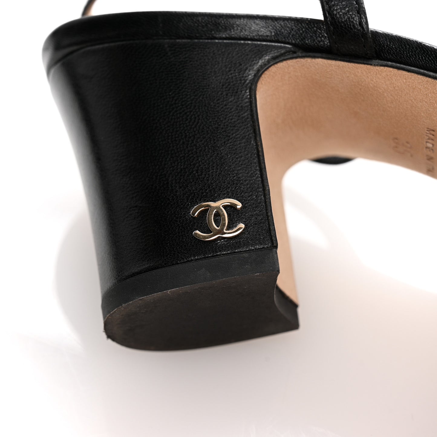 Goatskin Grosgrain Cap Toe CC Slingback Pumps 35 Black