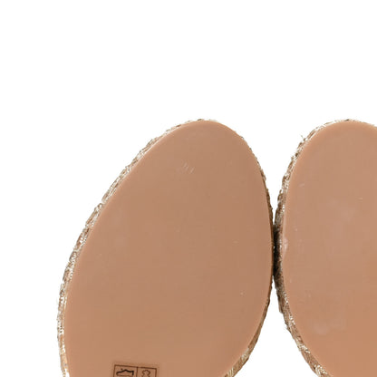 Valentino Garavani Grained Calfskin Rockstud Ankle Strap Espadrille Wedge Sandals 38 Light Ivory Natural 10 of 12