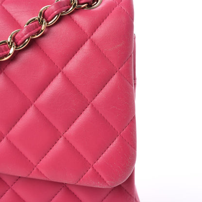 Chanel Lambskin Quilted Jumbo Double Flap Dark Pink 10 of 27