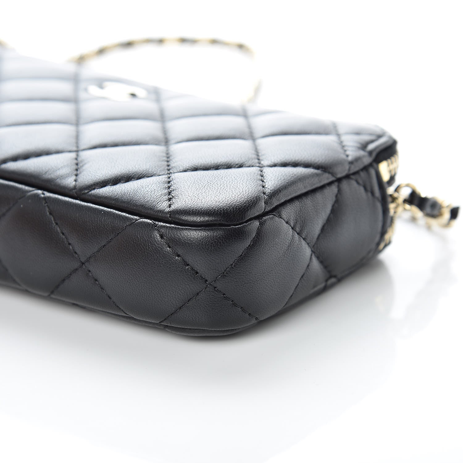Chanel Lambskin Quilted Small Clutch With Chain Black 10 of 11