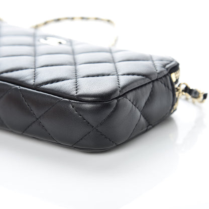 Chanel Lambskin Quilted Small Clutch With Chain Black 10 of 11