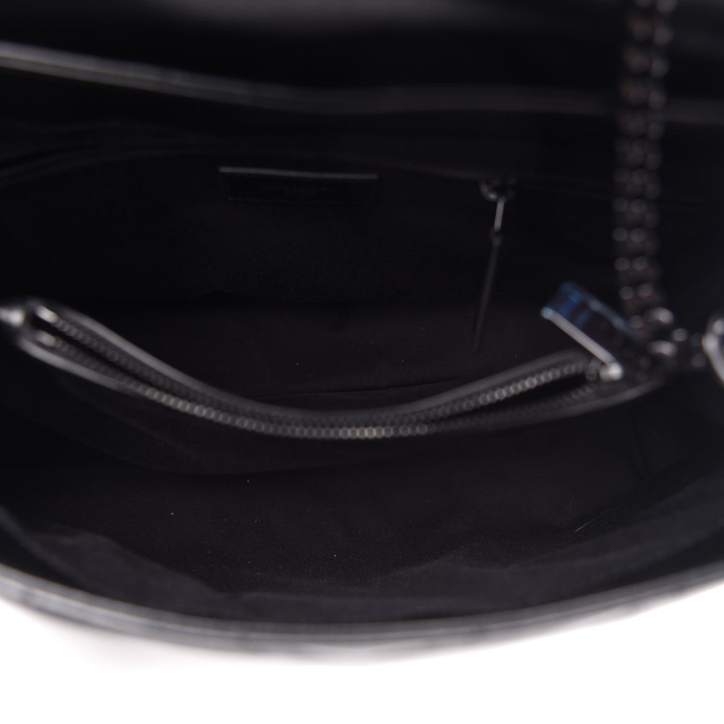 Calfskin Y Quilted Monogram Medium Loulou Chain Satchel Black