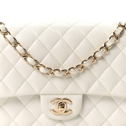 Chanel Caviar Quilted Medium Double Flap White 8 of 10