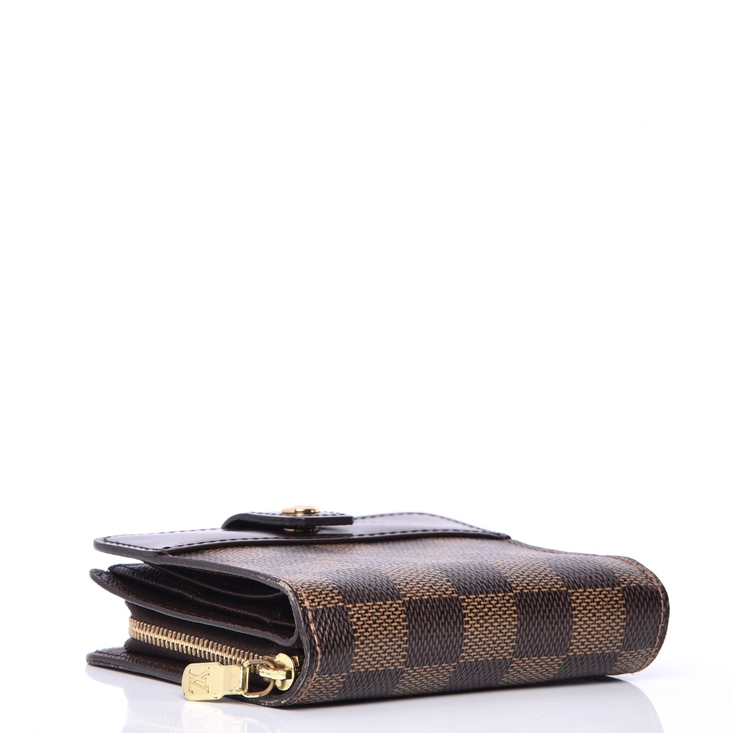 Damier Ebene Zippe Zipped Compact Wallet