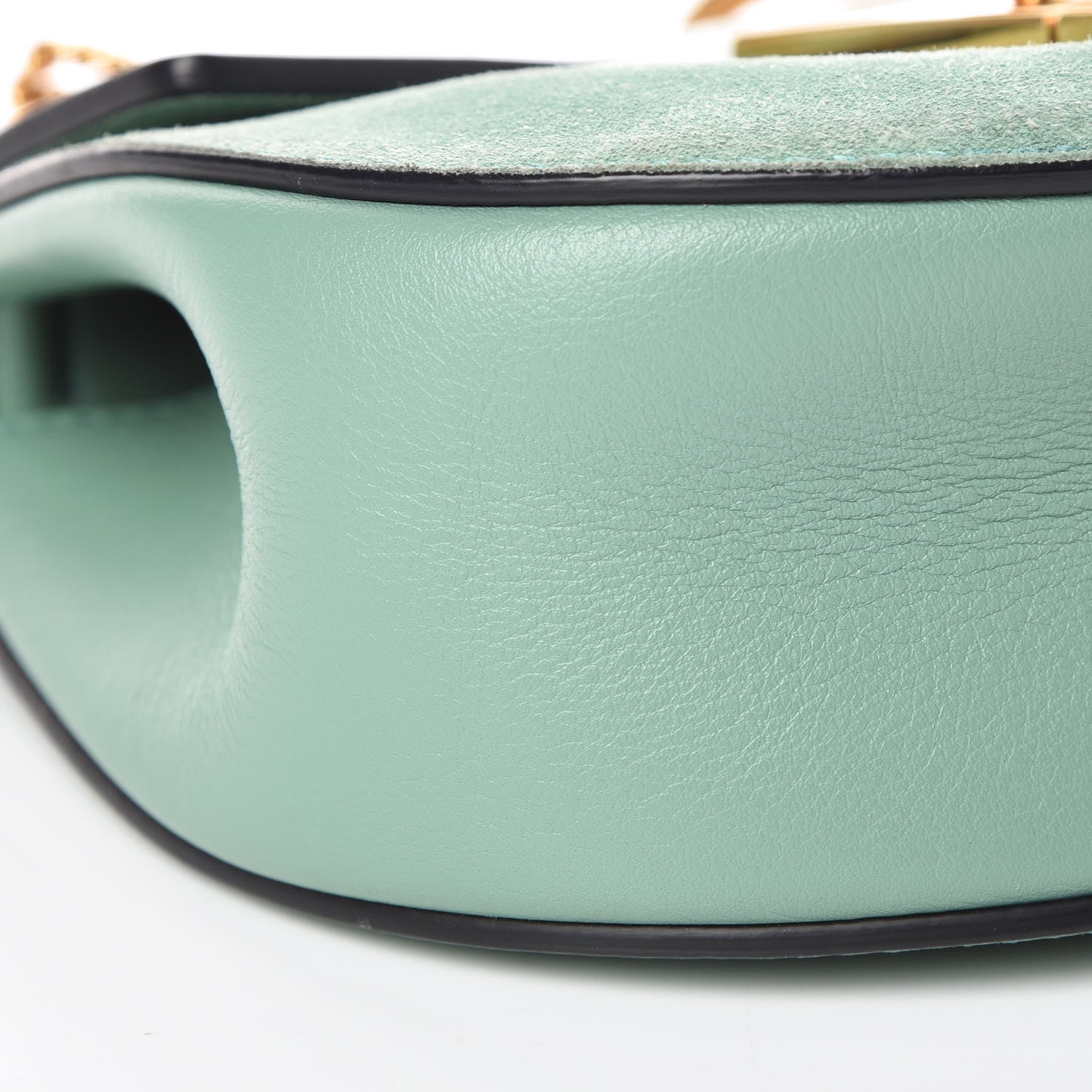Chloe Suede Smooth Calfskin Mini Drew Shoulder Bag Happy Green 8 of 13