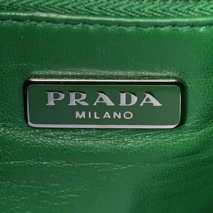 Prada Saffiano Crystal Sound Studded Shoulder Bag Verde 5 of 7