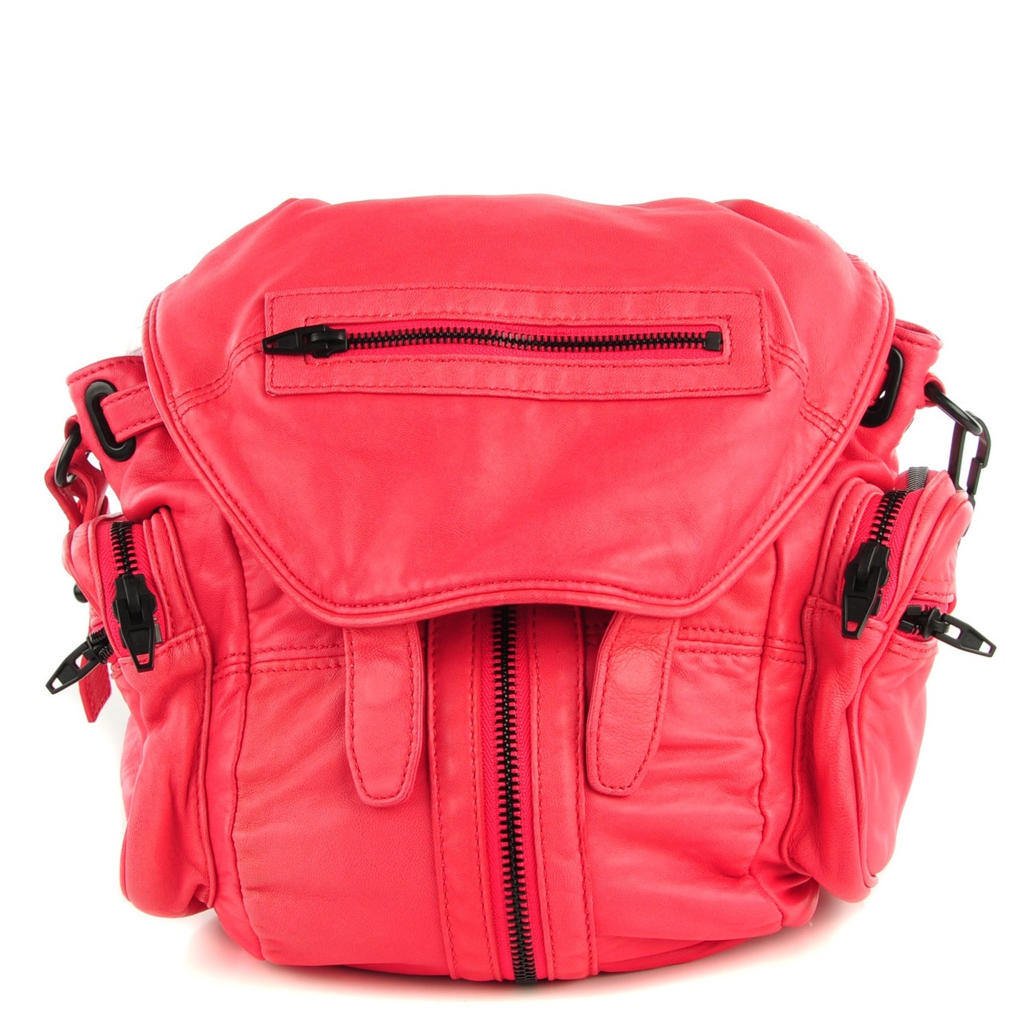 Lambskin Marti Backpack Poppy Matte Black Hardware