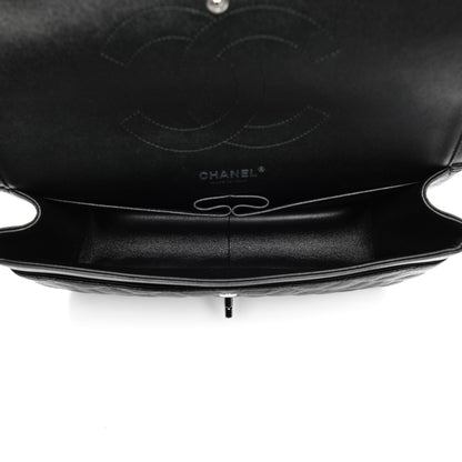 Chanel Crumpled Calfskin Quilted Jumbo Double Flap So Black 5 of 8