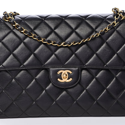 Chanel Lambskin Quilted Jumbo Double Sided Flap Black 8 of 21