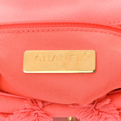 Chanel Cotton Canvas Quilted Medium Chanel 19 Flap Coral 6 of 10