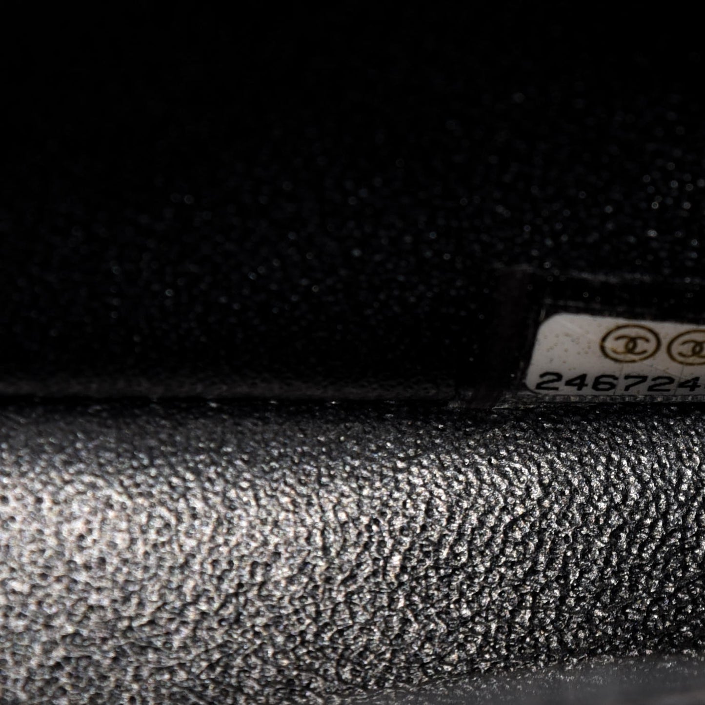 Metallic Caviar Chevron Quilted Mini Rectangular Flap Black
