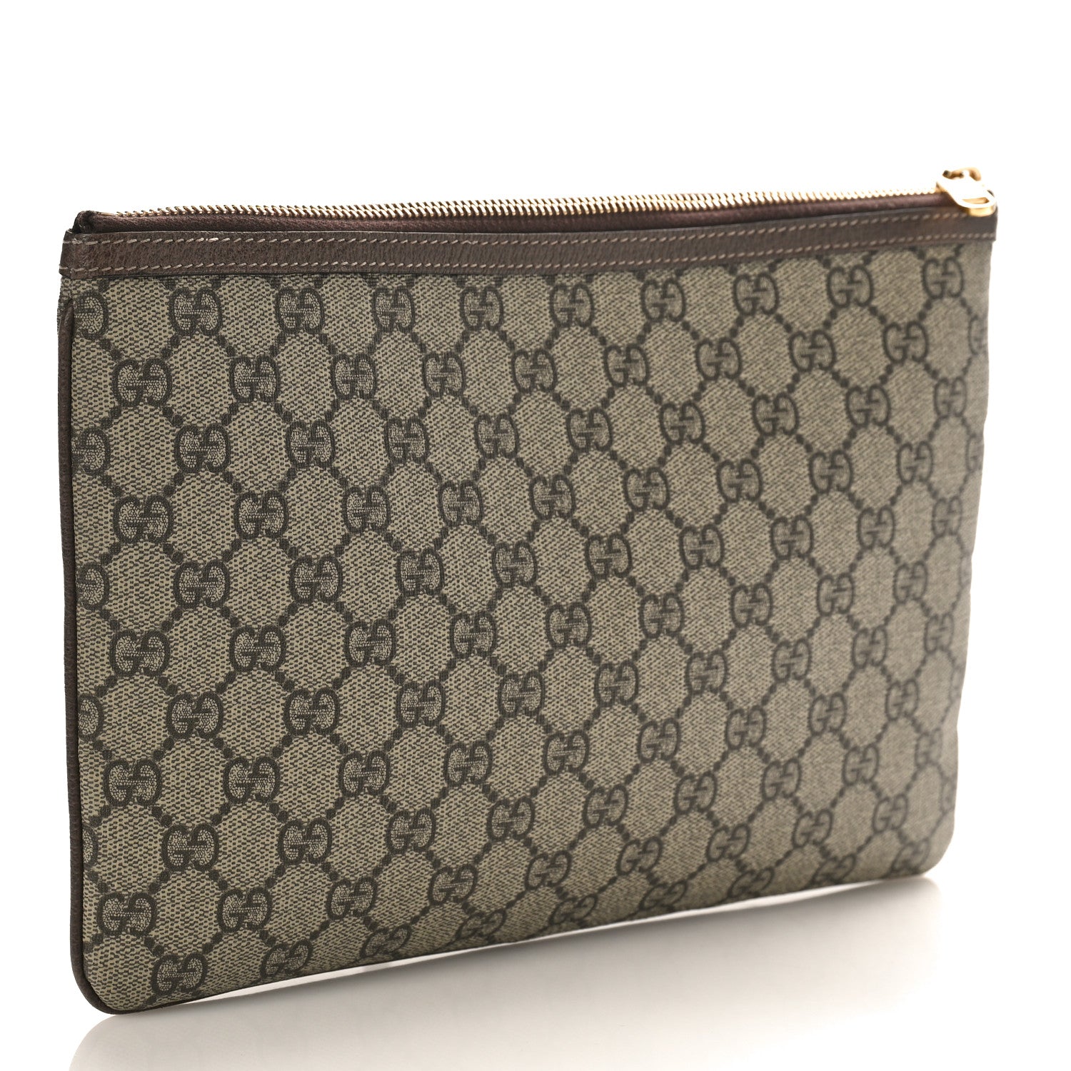 Gucci GG Supreme Monogram Large Ophidia Pouch Clutch Brown 3 of 11