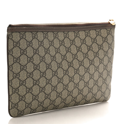 Gucci GG Supreme Monogram Large Ophidia Pouch Clutch Brown 3 of 11