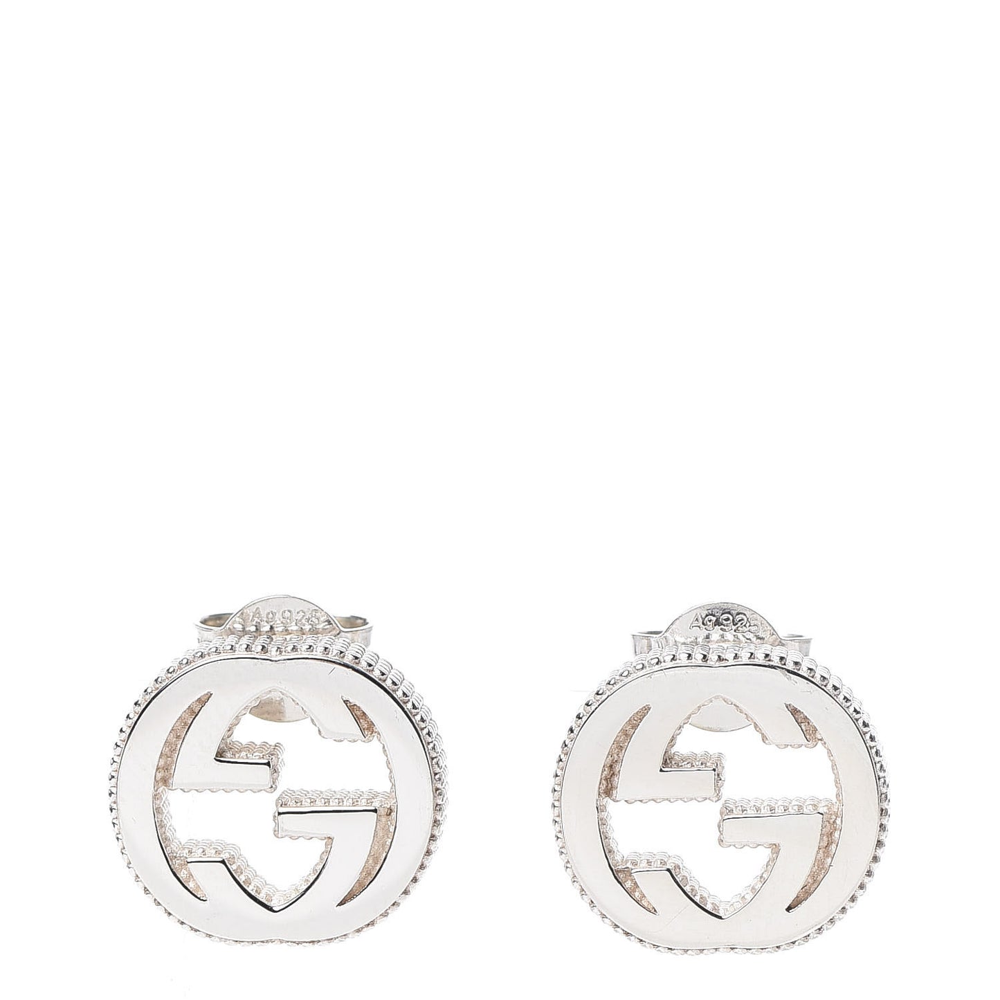 Sterling Silver Interlocking G Stud Earrings