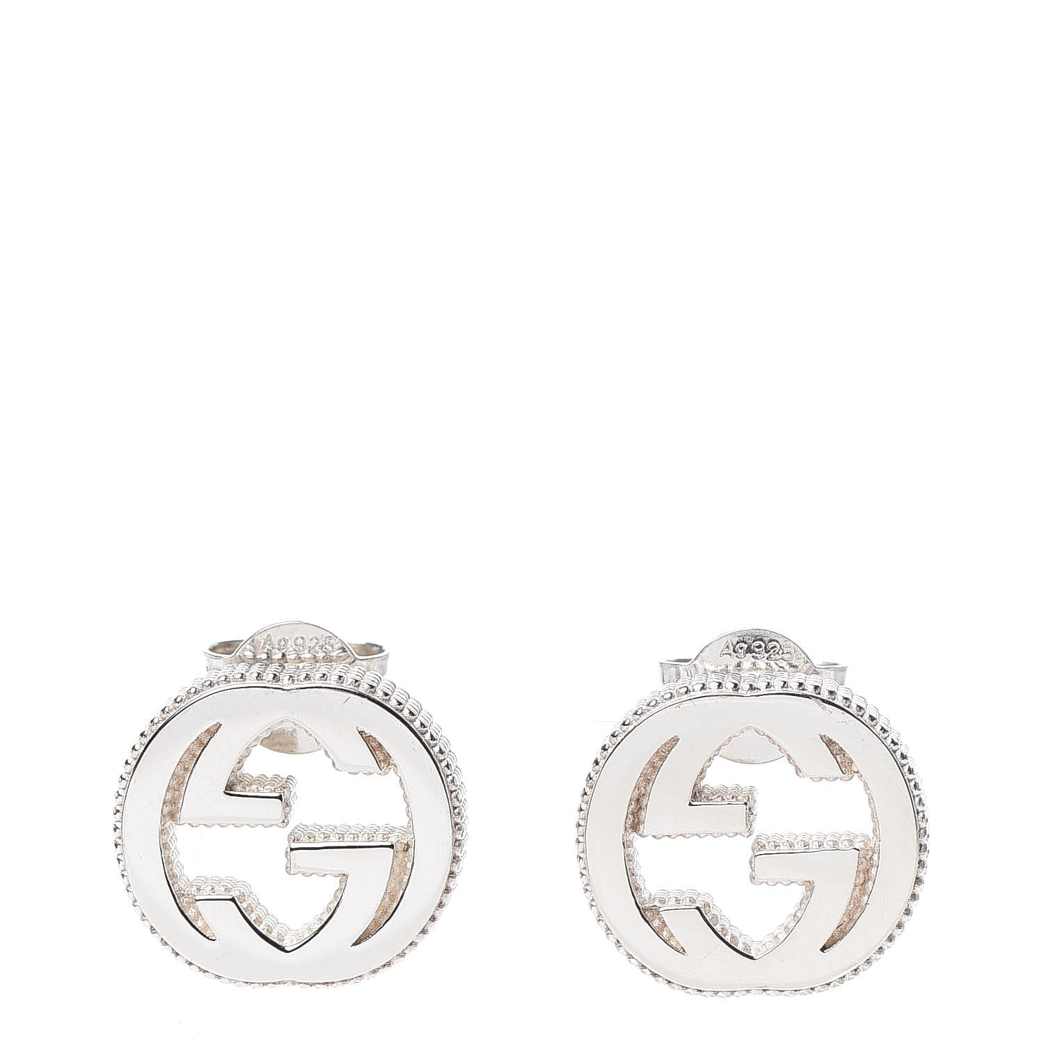Gucci Sterling Silver Interlocking G Stud Earrings 1 of 4