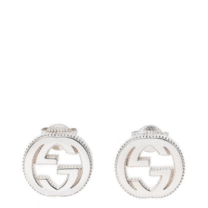 Gucci Sterling Silver Interlocking G Stud Earrings 1 of 4