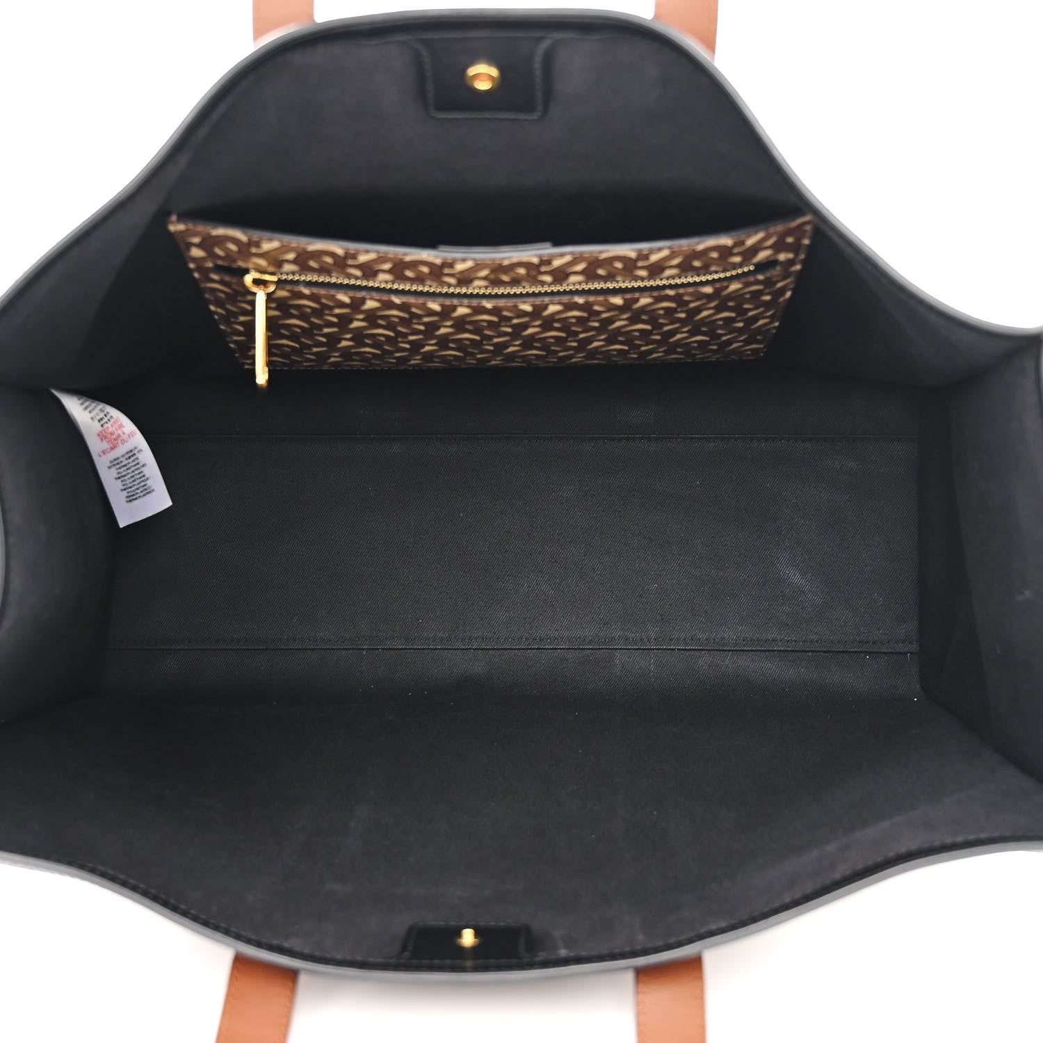 Burberry E-Canvas Monogram Stripe Book Tote Bridle Brown 5 of 13