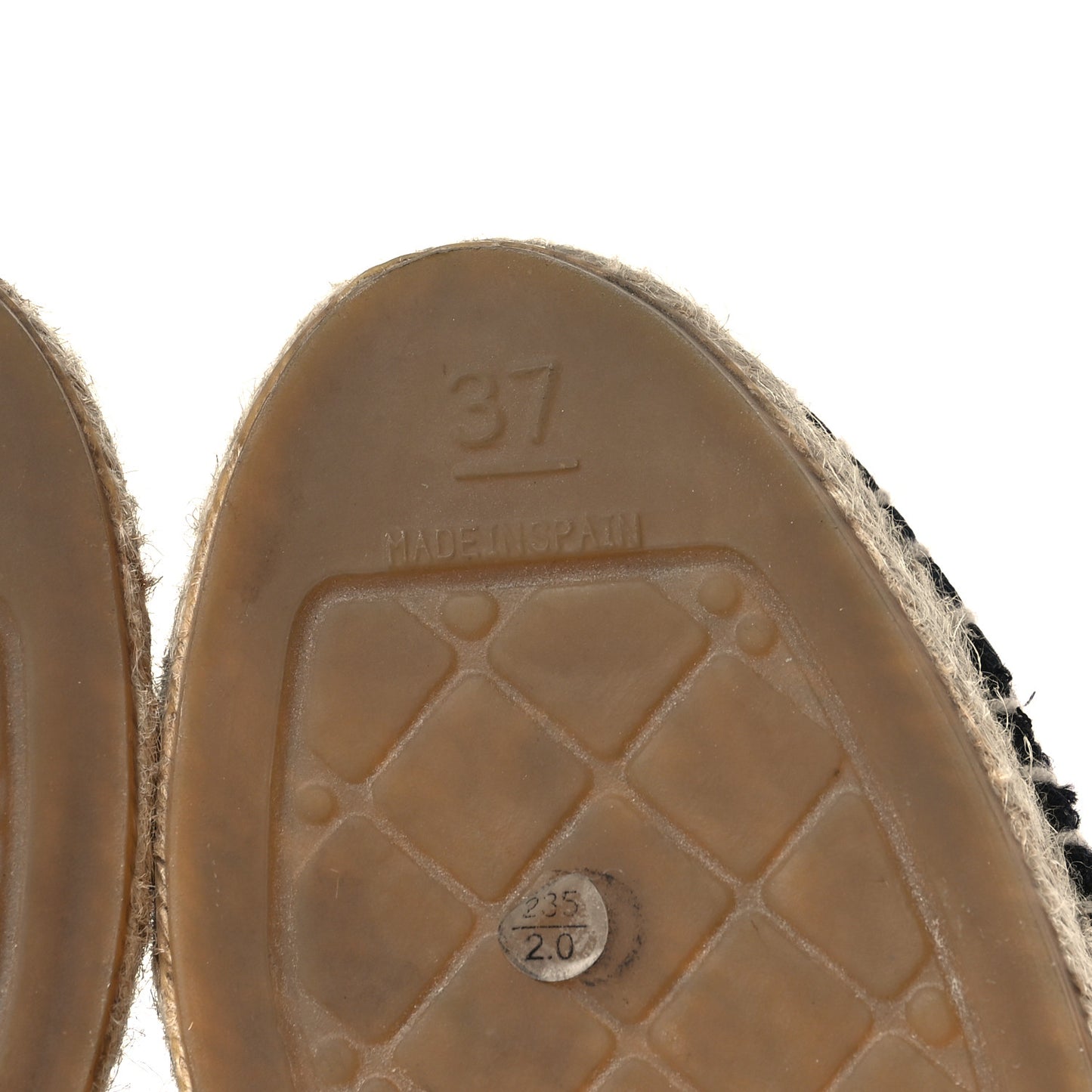 Tweed Lambskin CC Espadrilles 37 Black