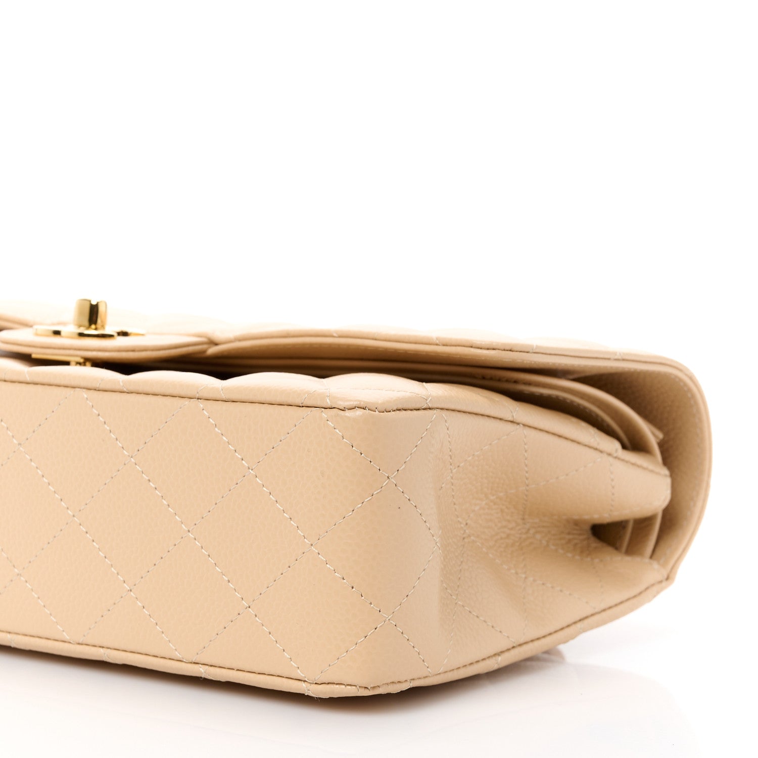 Chanel Caviar Quilted Medium Double Flap Beige 11 of 12