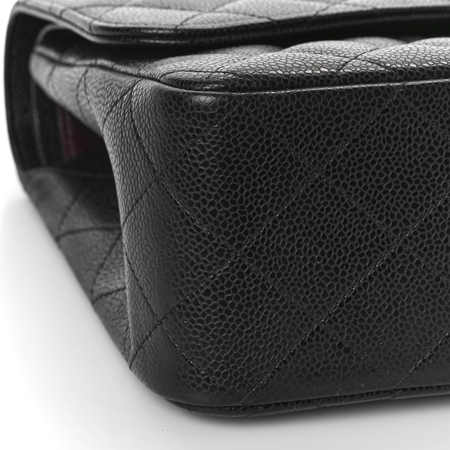 Caviar Quilted Jumbo Double Flap Black