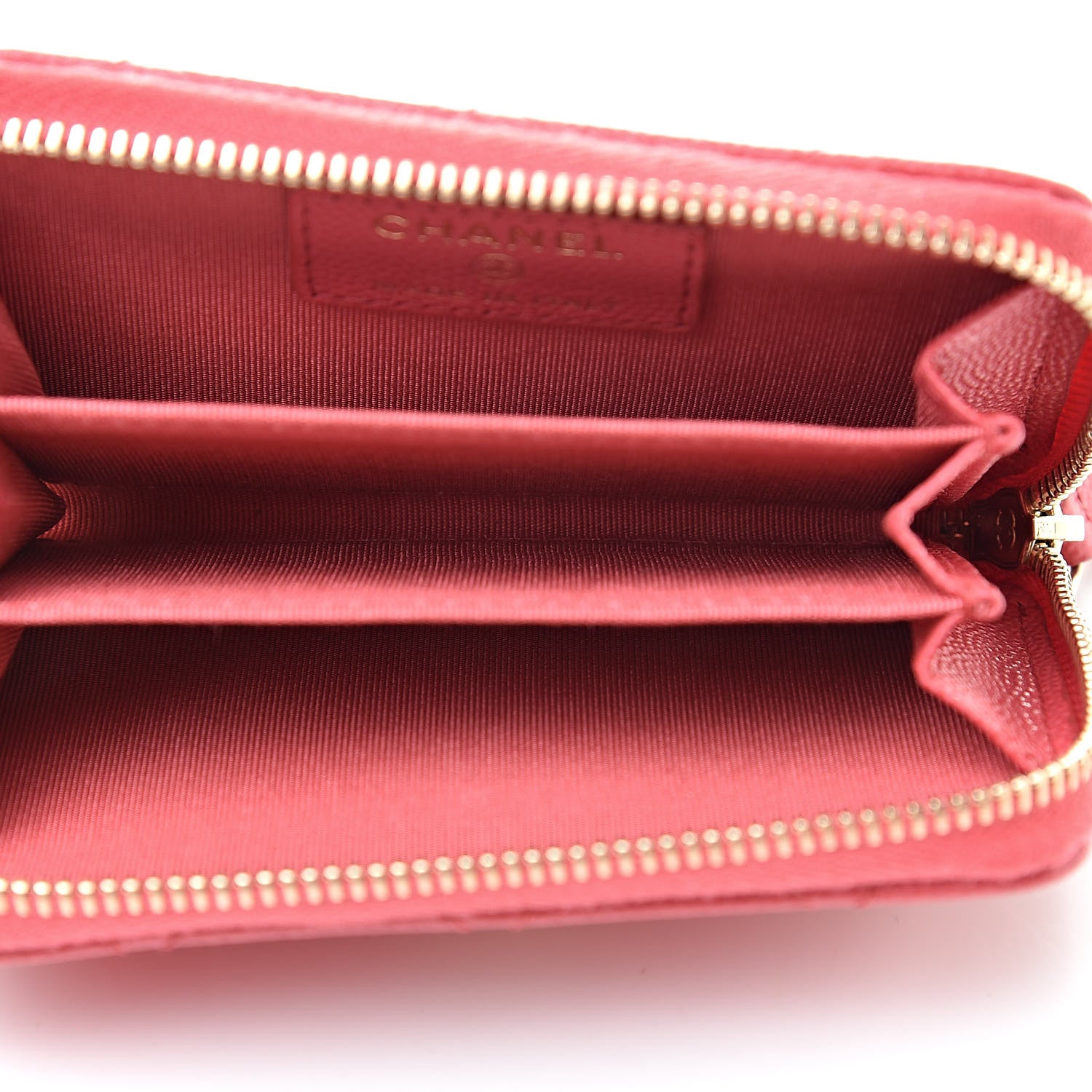 Chanel Caviar Quilted Zip Coin Purse Pink 5 of 10