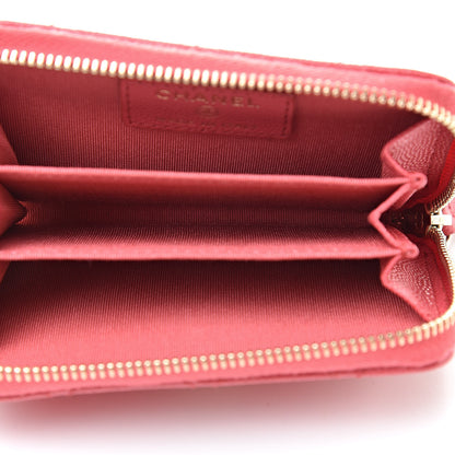Chanel Caviar Quilted Zip Coin Purse Pink 5 of 10