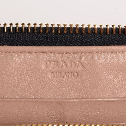 Prada Saffiano Vernice Bi-Color Zip Around Wallet Rosso Black 6 of 9