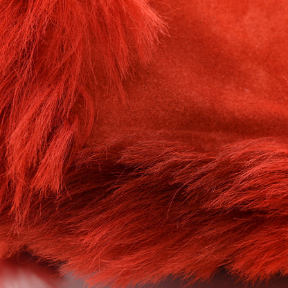 Saint Laurent Suede Fur Small Reversible Monogram Kate Satchel Pavot Rouge 17 of 17