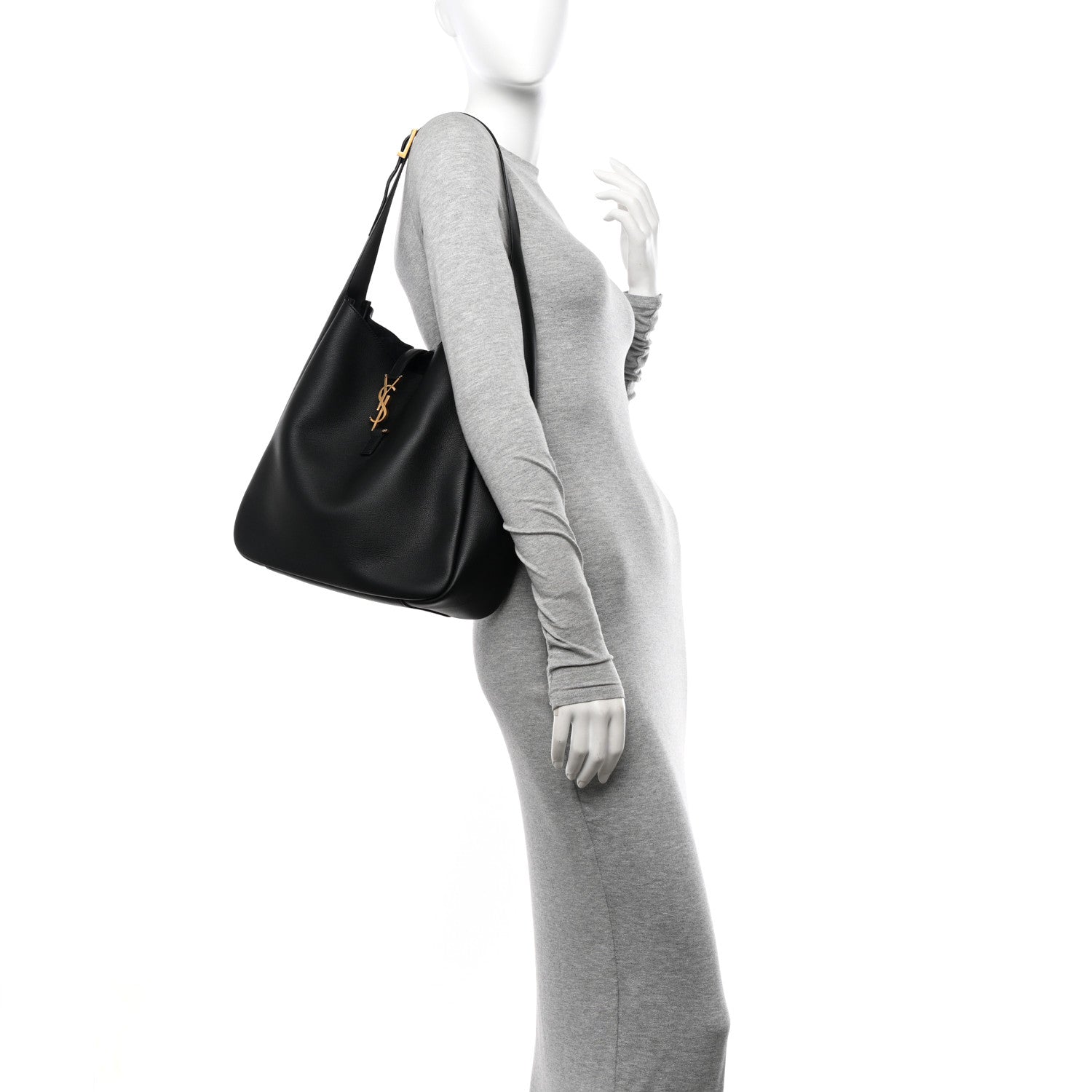 Saint Laurent Smooth Calfskin Large Le 5 A 7 Soft Hobo Black 2 of 10