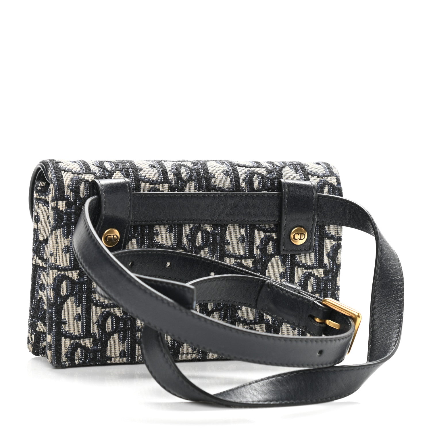 Christian Dior Oblique Saddle Belt Bag Blue 3 of 9