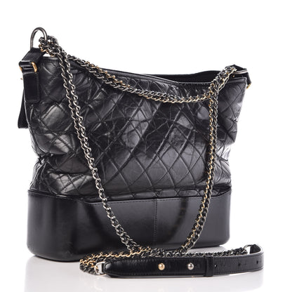 Chanel Aged Calfskin Quilted Large Gabrielle Hobo Black 3 of 13
