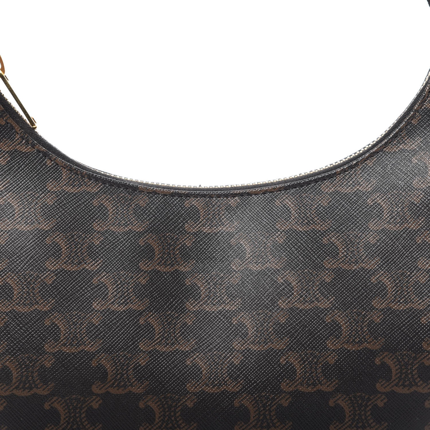 Celine Triomphe Canvas Calfskin Ava Shoulder Bag Tan 10 of 10