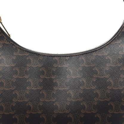 Celine Triomphe Canvas Calfskin Ava Shoulder Bag Tan 10 of 10