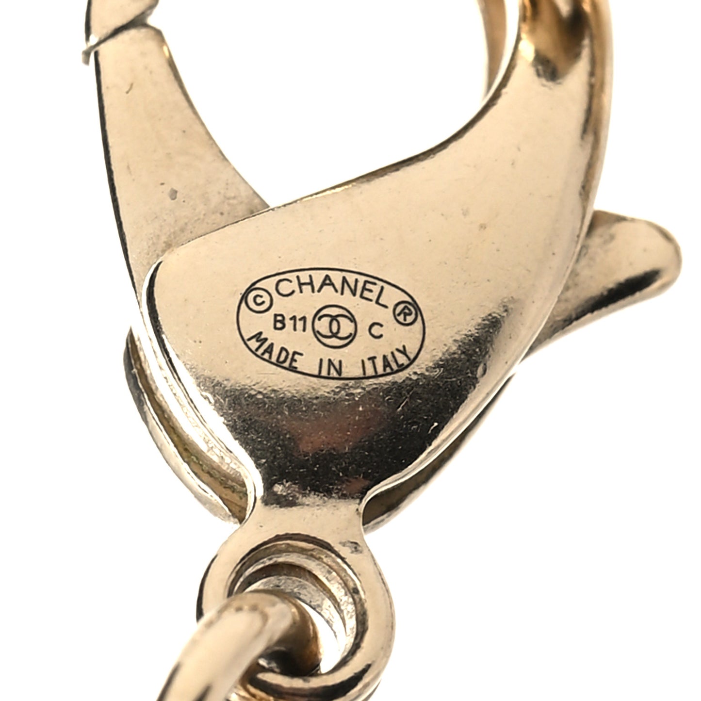 Crystal Pearl Resin CC Necklace Black Gold