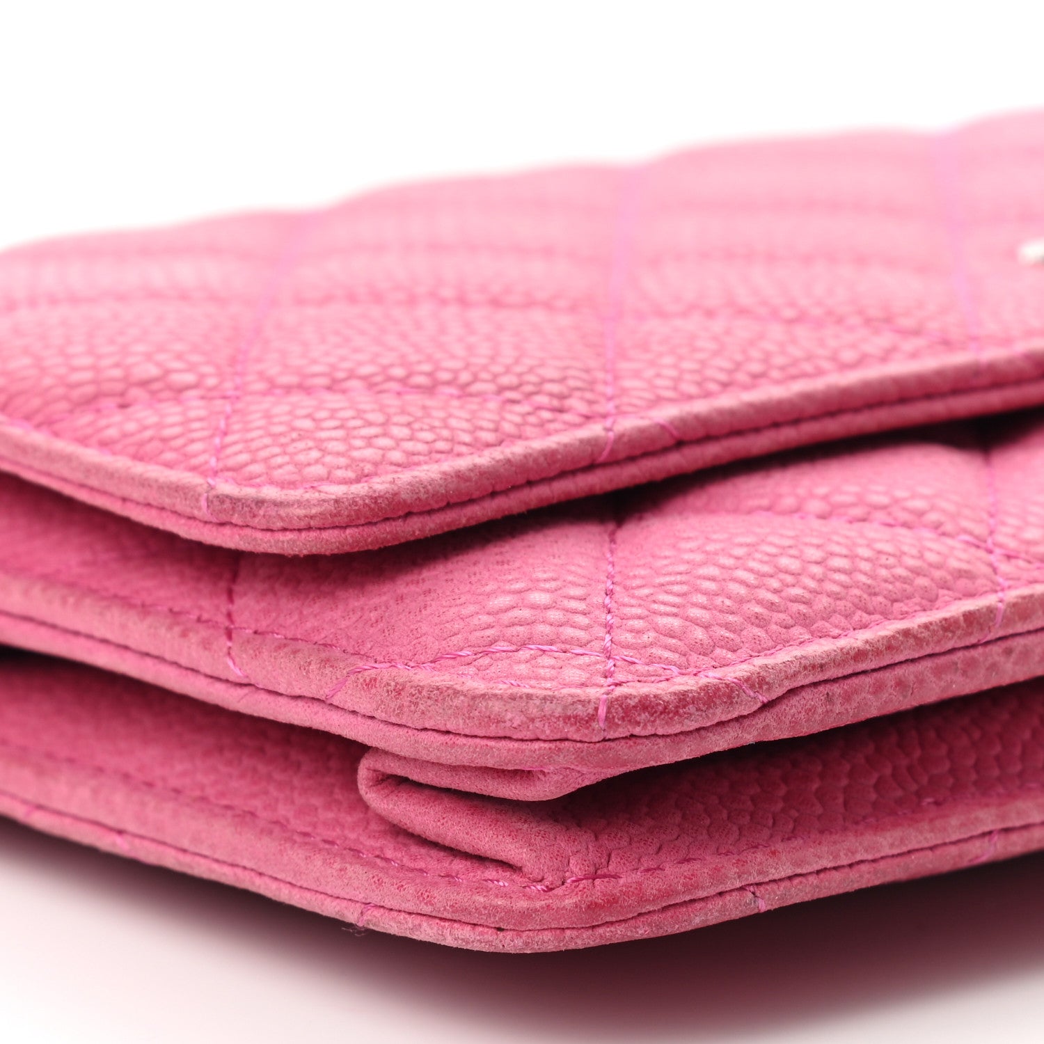 Chanel Iridescent Caviar Quilted Wallet on Chain WOC Pink 9 of 15