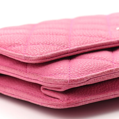 Chanel Iridescent Caviar Quilted Wallet on Chain WOC Pink 9 of 15