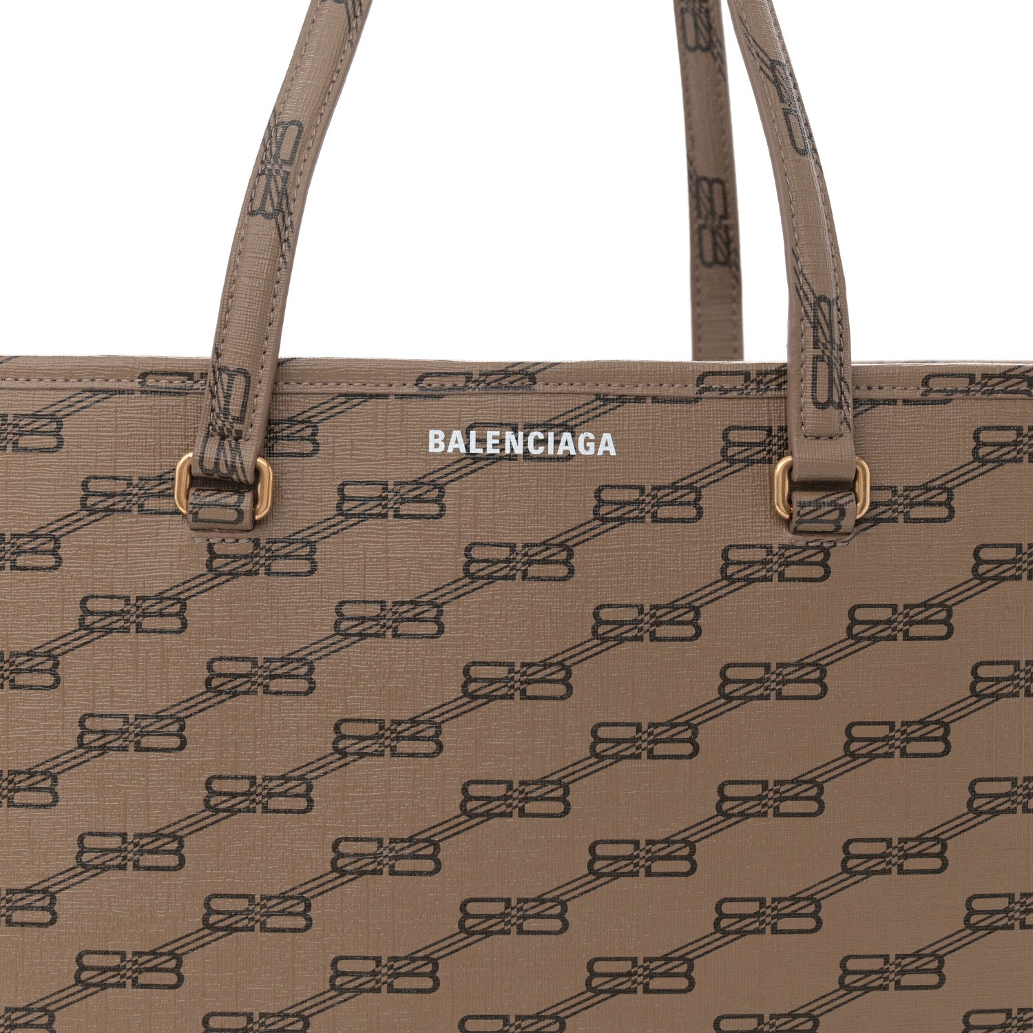 Balenciaga Coated Canvas BB Monogram Medium Signature East West Shopper Bag Beige Brown 8 of 11