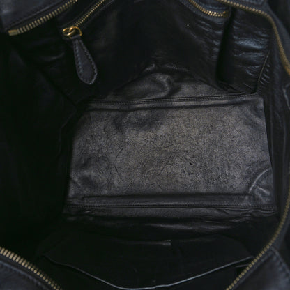 Celine Smooth Calfskin Tweed Tartan Mini Luggage Midnight 4 of 10