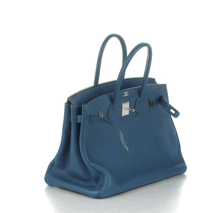 Hermes Taurillon Clemence Birkin 35 Bleu Thalassa 27 of 27