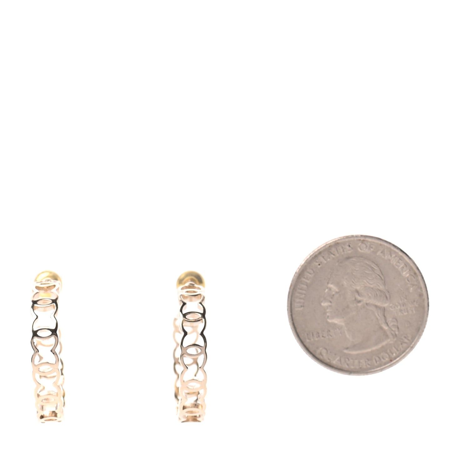 Metal CC Hoop Earrings Gold