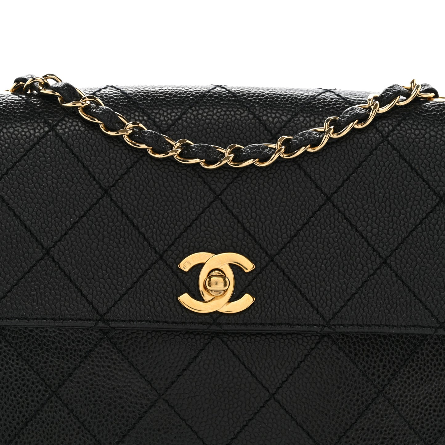 Caviar Quilted Medium Single Flap Black