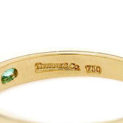 Tiffany 18K Yellow Gold Diamond Emerald Channel-Set Band Ring 54 7 4 of 4