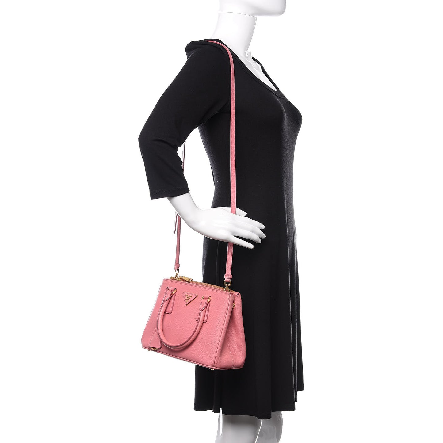 Saffiano Small Double Zip Galleria Tote Geranio