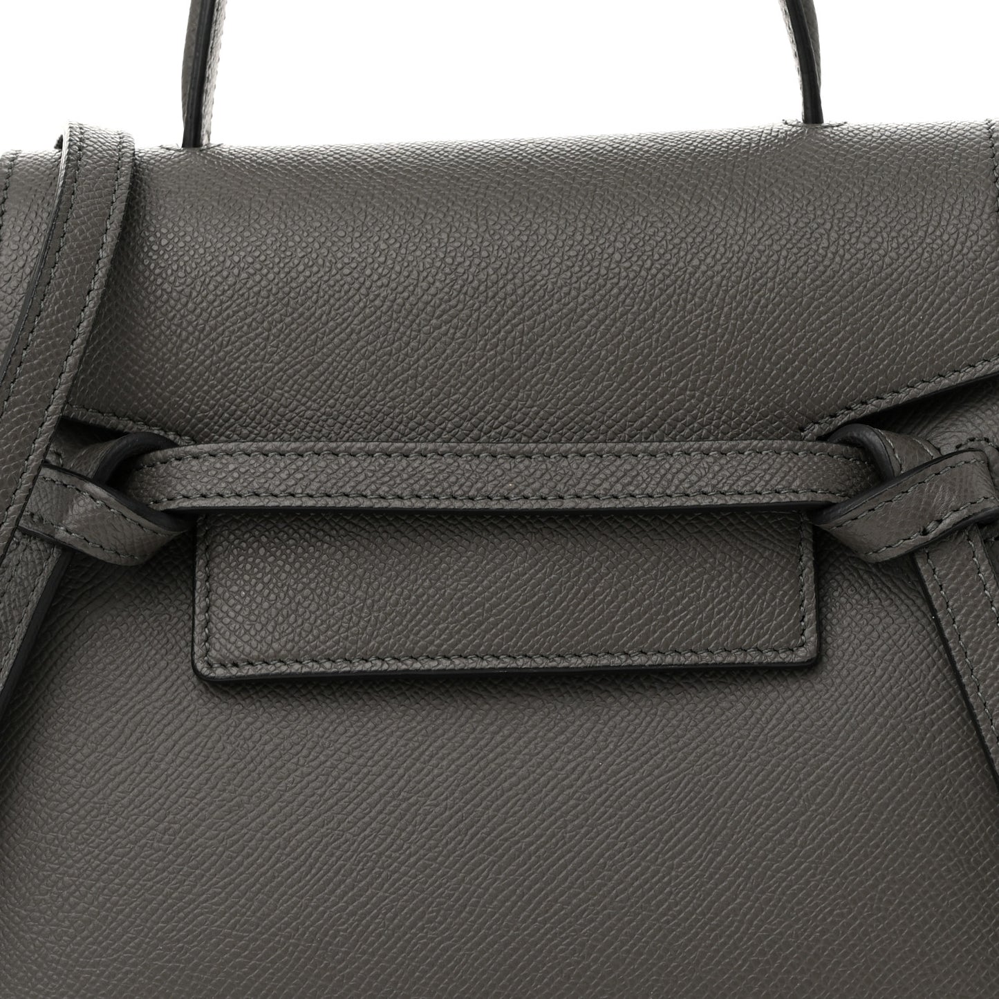 Grained Calfskin Nano Belt Bag Grey