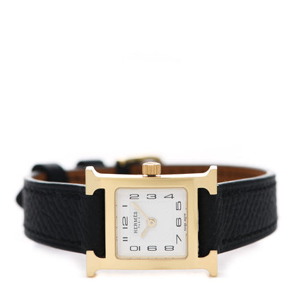 Hermes Stainless Steel Epsom 17.2mm Heure H Hour Quartz Watch Noir 2 of 5